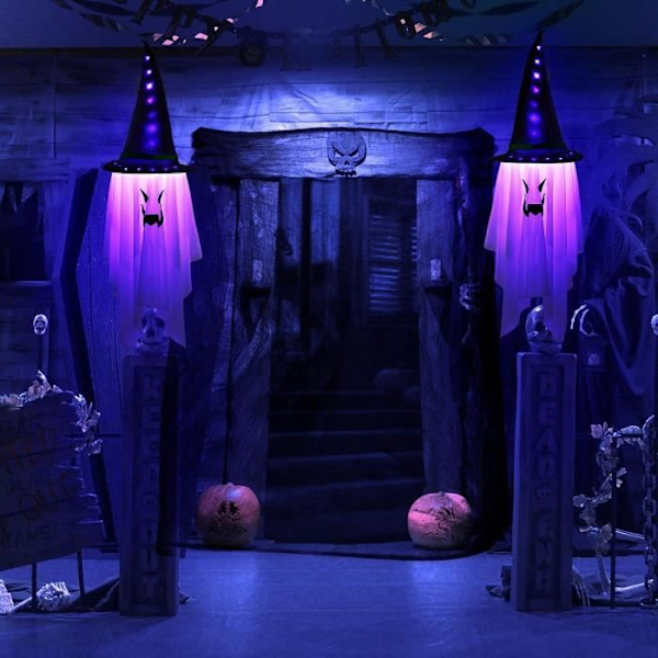 2 KPL 1M Aave-noitahattu, Halloween-koriste LED-valonauhalla Sopii joulukoristeluun Olohuoneen seinäikkunan sisustus
