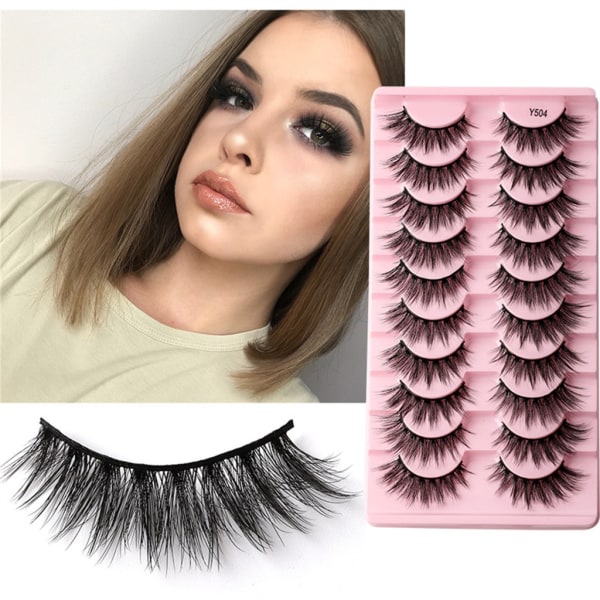 Nya fransar Mink Lösögonfransar Naturligt utseende Wispy Clear lash and Falska ögonfransar Fluffiga 3D Curly Strip Cat Eye Fransar B