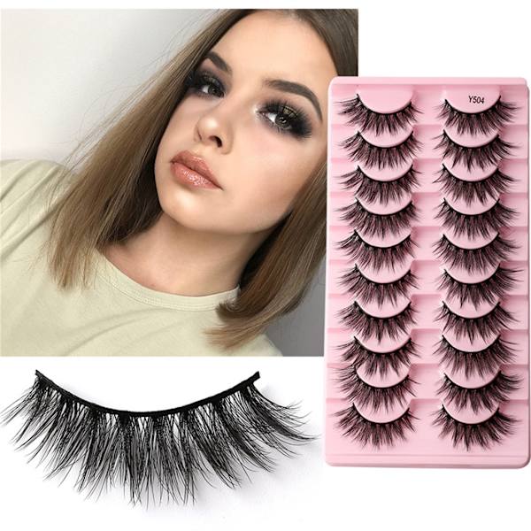 Nya fransar Mink Lösögonfransar Naturligt utseende Wispy Clear lash Band alska ögonfransar luffiga 3D Curly Strip Cat Eye ransar F