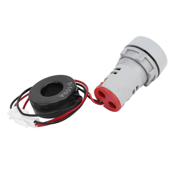 Digital strømmåler krystalpanel Amperemeter rund signalindikator AC 220V AD16?22DSARød