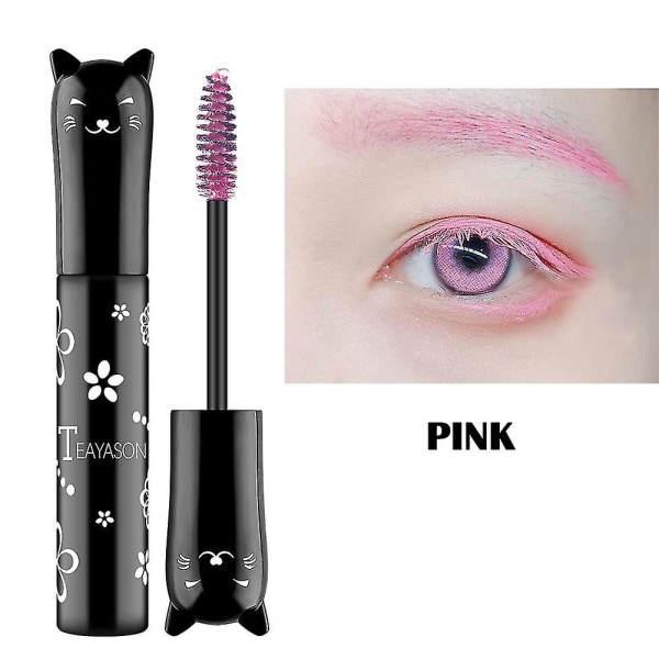 Färgglad Mascara Vattenfast Färg Ögonfranssminkning 3d Fiber Lash Lengthening Pink