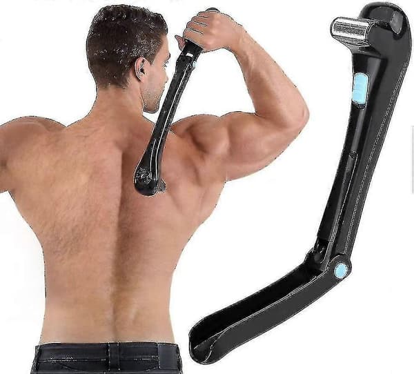 Rygg- og kroppshårfjerner, ergonomisk, barber vått eller tørt