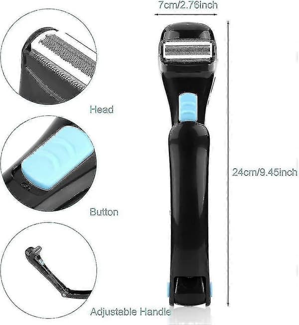Ryg Hårfjerning og Kropsshaver, Ergonomisk, Barbering Våd eller Tør
