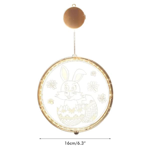 Easter LED Lights Suction Cups Window Hanging Decoration 3D Acrylic Home Dining Room