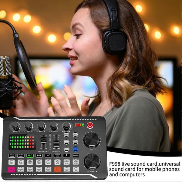Lydkort Kit Til Livestreaming Engelsk Version Streaming Udstyr Bundle Audio Interface Lyd DJ Mixer Broadcast For