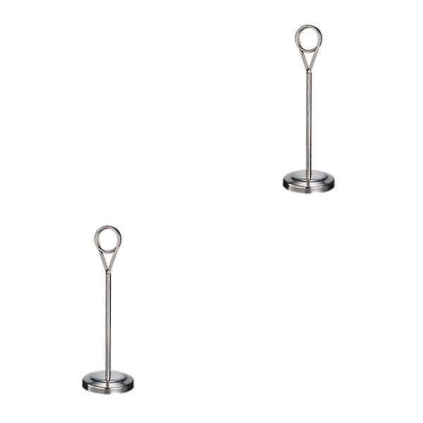 1/2/3/5 Bordnummerholder i rustfrit stål Skiltholder Fotostativ Til Silvery 20cm 2PCS