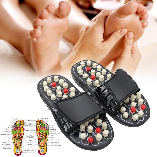 Unisex Akupressur Tofflor Halkfria Zonterapi Massage Skor För Hem White English 38 39