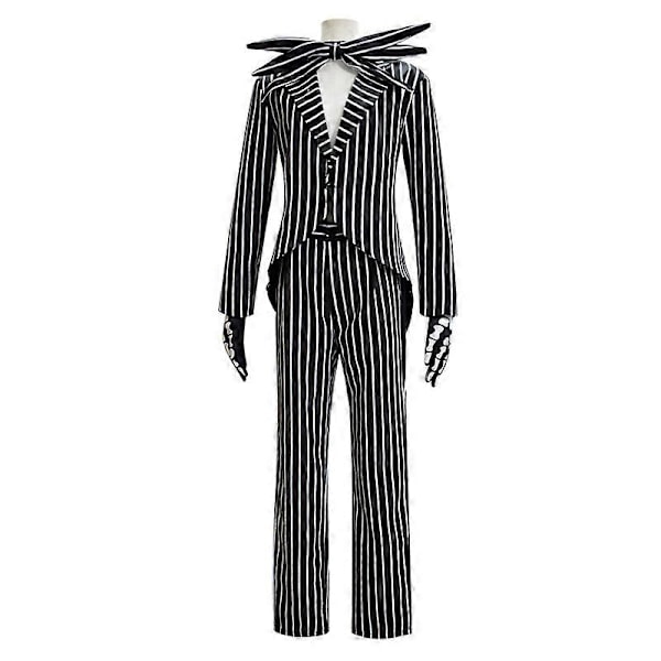 Halloween Jack Skellington Cosplay Kostym Svart Klänning för Kvinnor Outfit Halloween Kostymer Cosplay Rollspel Party m 3XL