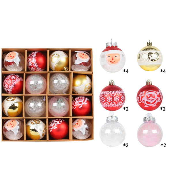 16st/låda Jul Glitter Ball Ornament Xmas Tree Ball Ha