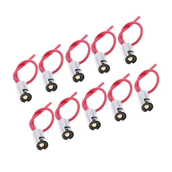 Baoblaze 10 stk BA9S Lampe Lyspæreholder Base Sokkel Hunn Wire Connector~4192
