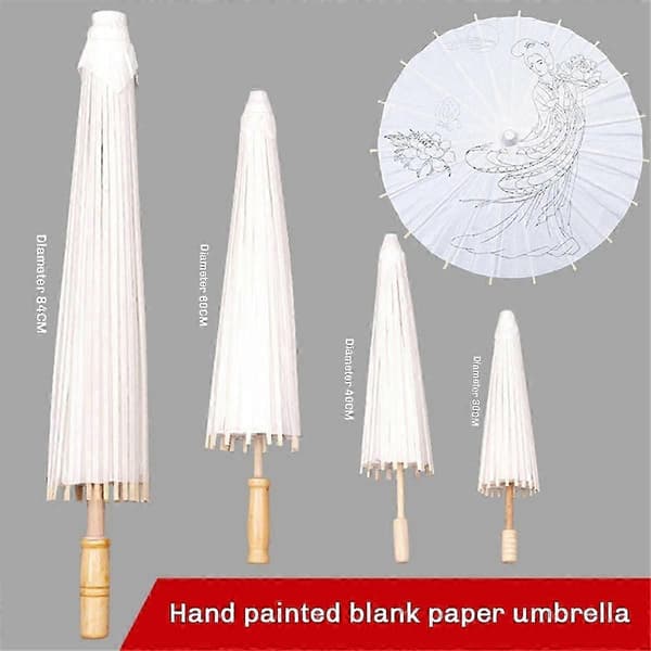 8 STK Papir Parasol Bryllupsparaply Festgave 40 cm Bambusparaplyer til Brudebad Midtpunkt