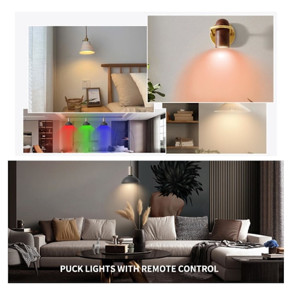 Batteridrivna glödlampor med fjärrkontroll, 13 färger Rgb 3aa batteridriven LED-pucklampa med E26-skruv, trådlös timer dimbar LED-lampor för ingen el 2Set