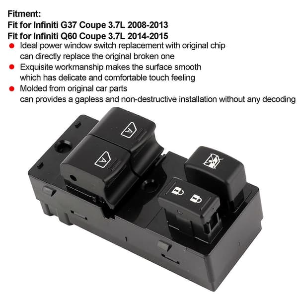 Front Power Window Control Switch 25401?JL44A Passer til Infiniti G37 Q60 Coupe 3.7L