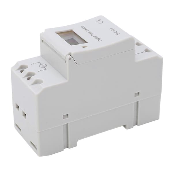 Digital Timerkontakt LCD Programmerbar Ugentlig Skinne Tidsrelæ AC220-240V 16A THC15A