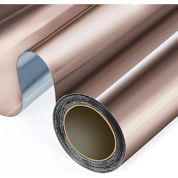 Envägs spegel fönster sekretessfilm dagtid anti UV solskydd värme kontroll reflekterande fönstertoning Brown silver 40x500 cm
