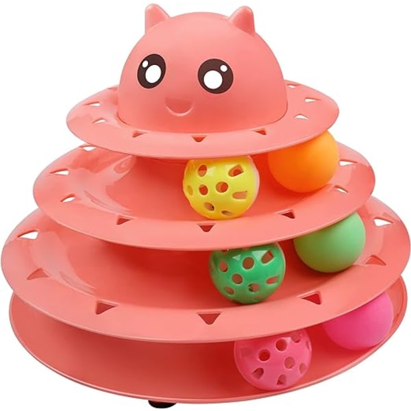 Cat Toy Roller Level 3 Turntable Cat Toy Ball med sexfärgad Ba