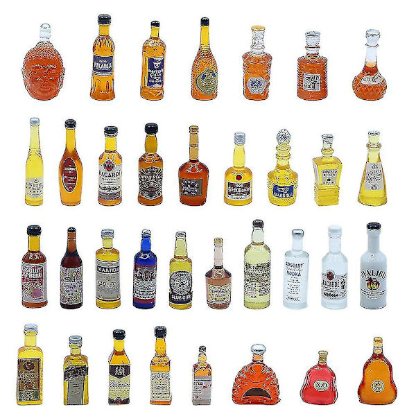 50 st 49 utländska vinflaskor blandas slumpmässigt# Utländsk vinflaska Hög simulering Miniatyr vinflaska Diy Ishink Nattljus Handgjord Materi