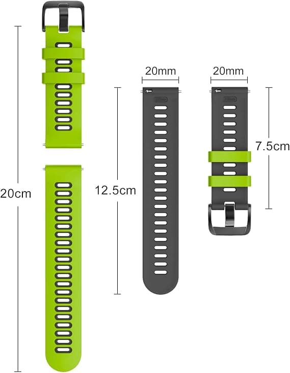 20mm Blød Silikon Urrem til Galaxy Watch 42mm/Garmin Vivo