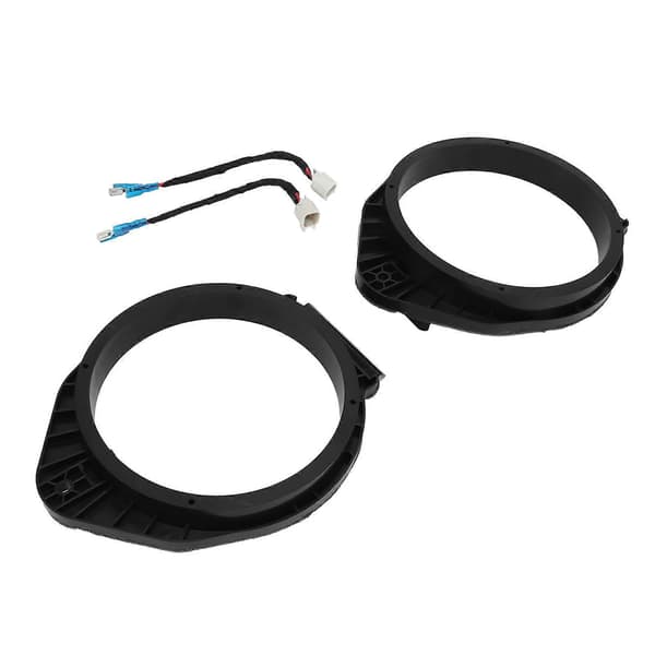 2 STK 6,5 tommer/16,5 cm højttalerinstallationsafstandsstykke opdateringsringadapter sort med ledningsnet