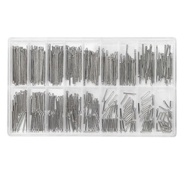 360 stk. urstifter i rustfrit stål, urrem, led, split, fjederstang, reparationssæt 6-23 mm