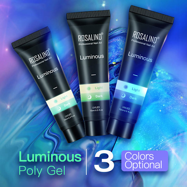 15 ml selvlysende polygel negleforlængelse UV LED-lampe hærdet nail art Glødende krystalforlængelsesgel manicureplejeværktøj 31