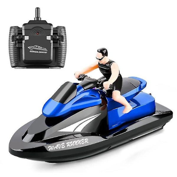 Rc Jet Ski Rc Motorbåt Fjärrstyrd Båt Hög Hastighet För Pool Sjöar 2.4ghz Vattentät Leksak För Barn Zszjb53 blue