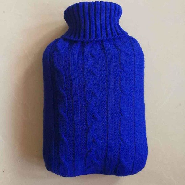 2000ml Varmvattenflaska Vinter Varma W Stickad Överdrag Avkopplande Värmare deep blue