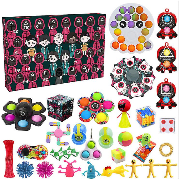 Fidget Toys Squid Game Advent Calendar Pack Anti Stress Toys Kit Blind Box Style 2