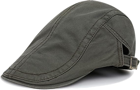 Justerbar bomullsberet for menn, armygrønn solhatt