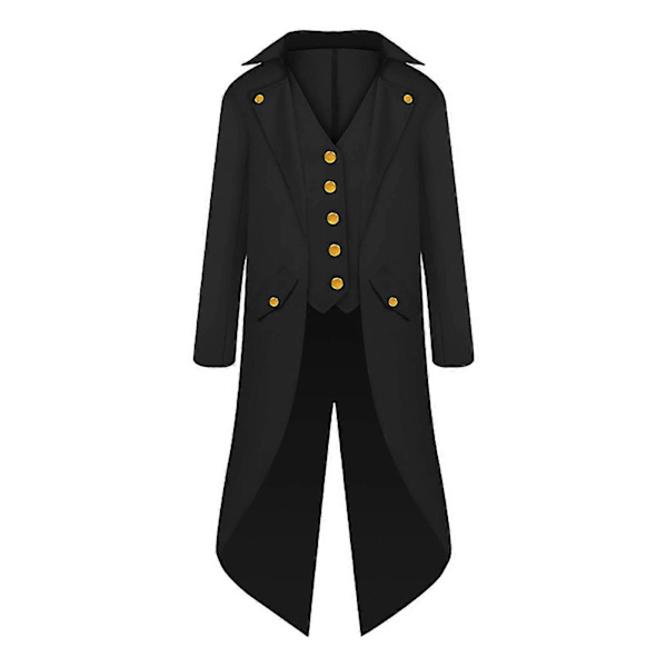 Halloween Kläder för Förälder och Barn, Herr Retro Kläder, Barnens Midilånga Punk Retro Smoking Black 155
