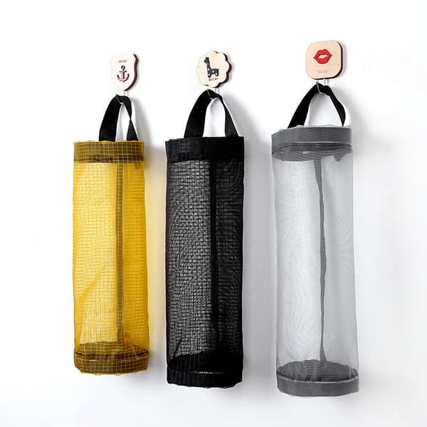 #Pakke med 3 Vaskbare Vandtætte Plastik Opbevaringsposer med Foldbar Vægmontering (Gul Sort Grå) Ingen Krog#