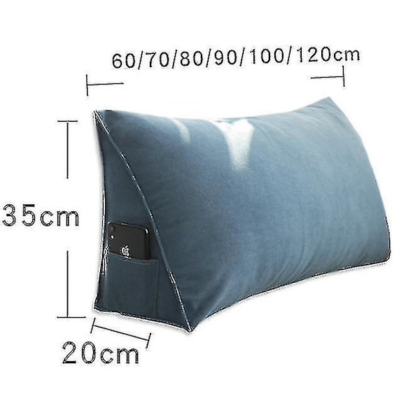 Triangulär sängkilkudde, ryggstöd, lässtöd - Yvan Grey 100*35*20cm