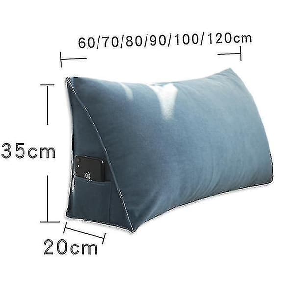 Triangulär sängkilkudde, ryggstöd ryggstöd läsningskudde-Yvan Pink 120*35*20cm