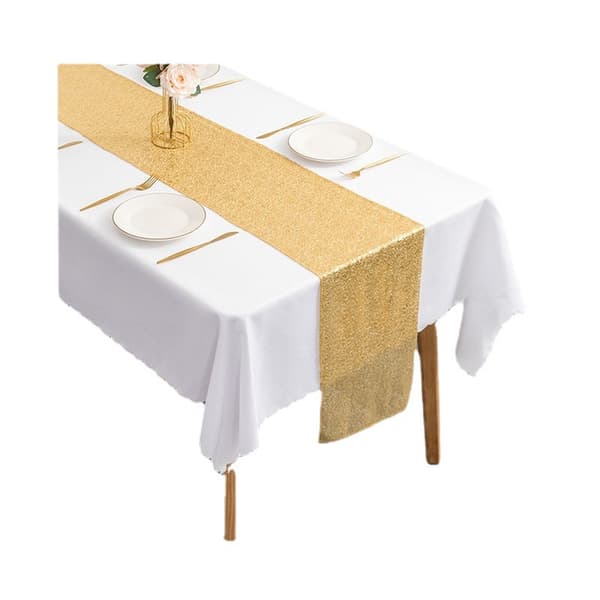 #30*180cm Rund Sekvens Bordløper Sekvens Stoff for Bryllup Bursdagsfest Babyshower Bordduk Dekorasjon#