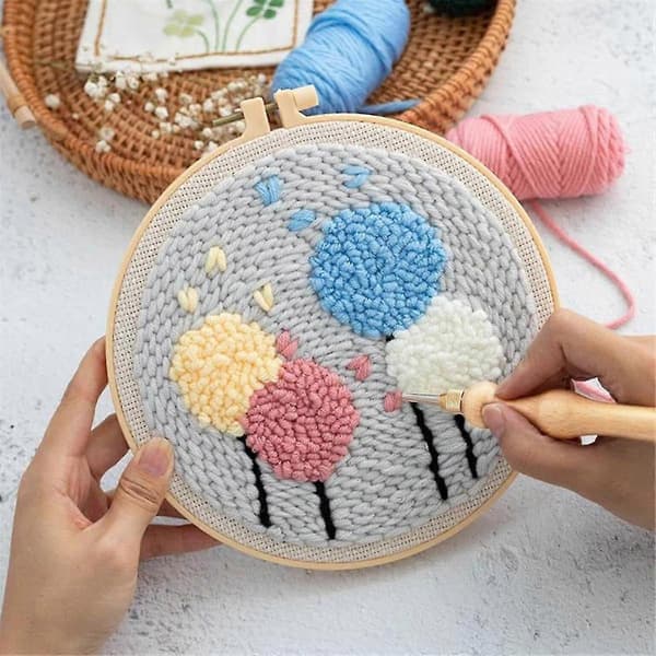 1 sett stansepenn, stanseverktøy, teppestanse med enkel å bruke, for broderi teppe DIY håndarbeid