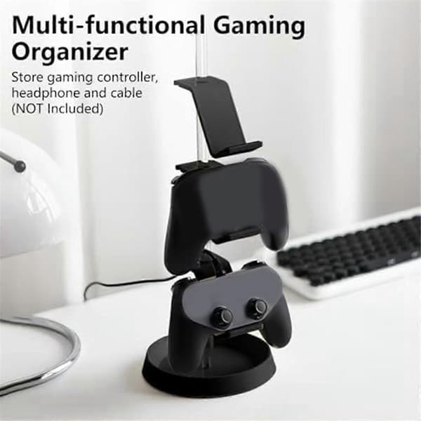Gennemsigtig rørcontrollerstander Justerbar spilcontroller-headsetophæng til alt universelt gaming-pc-tilbehør, A
