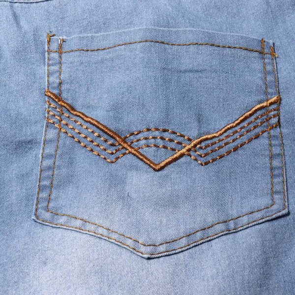 Kvinnors låga utsvängda jeans Stretchiga jeansbyxor Bell Bottoms Ljusblå 4XL