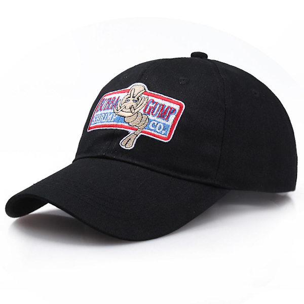1994 Bubba Gump Shrimp Co. Snapback -lippis Forrest Gump -asu Cosplay Kirjailtu Snapback -lippis Unisex Säädettävä Kesälippis 1 kpl Baseball Cap Black