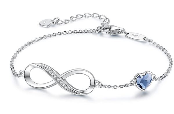 Sølv Infinity Armbånd for Kvinner, Justerbart Kjærlighetsarmbånd for