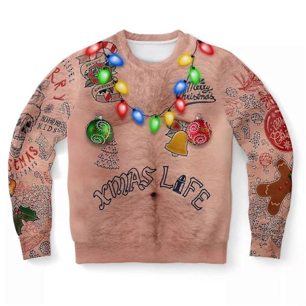 Ful Ugly Christmas Tröja Nyhet 3d Rolig Tröja Långärmad Pullover För Kvinnor Män XS
