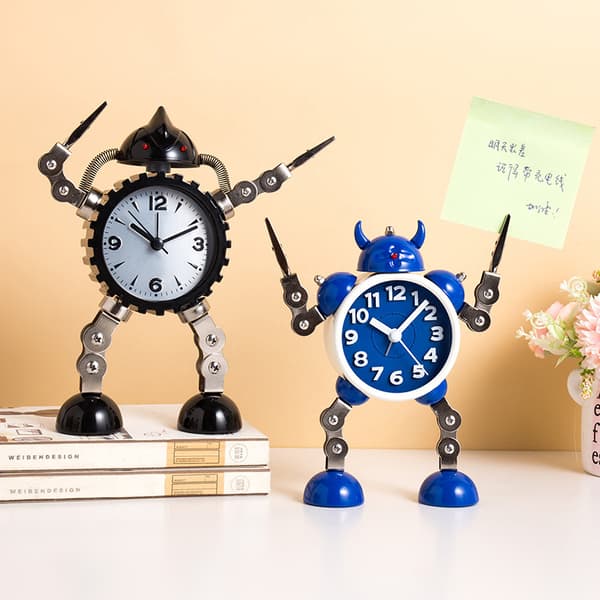 Moderne Robot Børneur til Børn - Analog Tid Stille Lysur qd