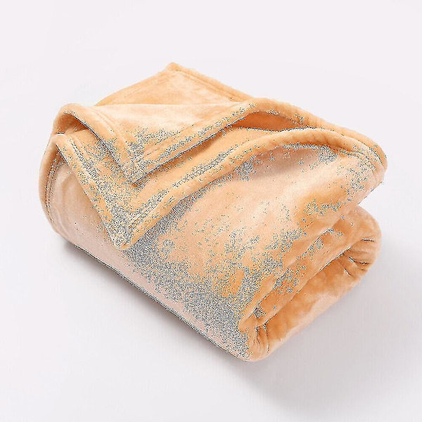 Blød, hyggelig, stor imiteret pels fleece mink tæppe seng sofa plaid dobbeltseng & kingsize Beige Single (100 cm x 157 cm)
