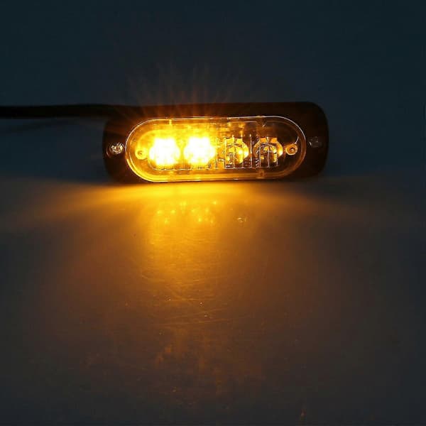 4 kpl 4 LED:n Amber Recovery Strobe -valot 12v 24v Oranssit Grillin Rikkovu Flashing