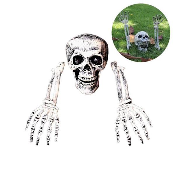 Muovinen luuranko Halloween-koriste - Pelottava reaVIEme moderni tyyli sisä- ja ulkotiloihin, suuret juhlat, kummitusillat FD017