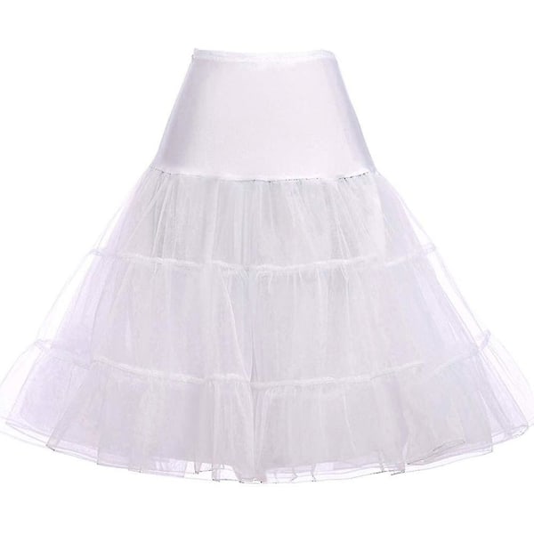 50-tals Cosplay Petticoat Rockabilly Klänning Krinoliner För Kvinna Bröllop Brud Underskört Rockabilly Tutu Snngv White M