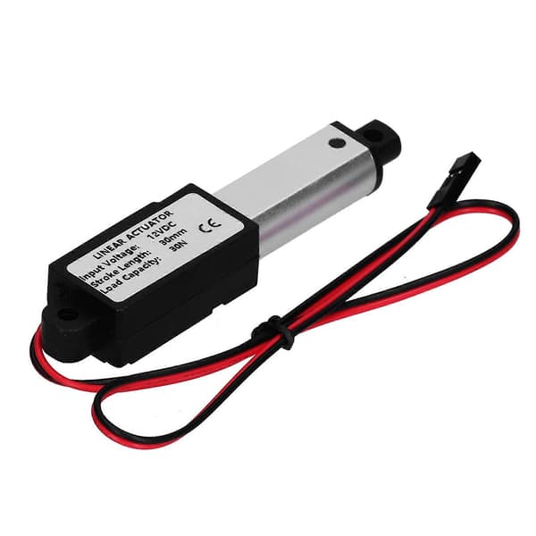 Mini elektrisk lineær aktuator vanntett mikro liten bevegelse DC12V 30mm slaglengde for robot DIY kraft 30N hastighet 30mm/s