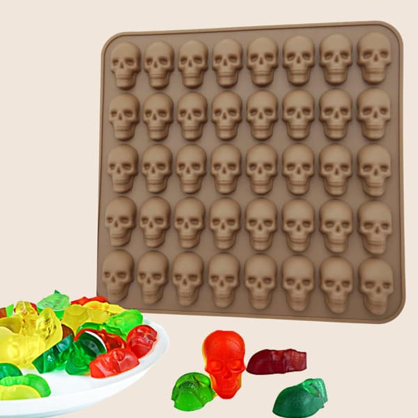 Skull Candy Forme Silikone - 2 Pak Mini Kranier - Halloween