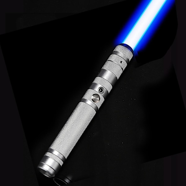 Lyssværd Lasersværd RGB med 7 Farver til Voksne og Børn, Skiftende FX-lyd, Genopladeligt Elektronisk Lyssværd til Halloween Cosplay Legetøj xi Silver