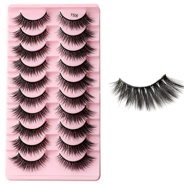 Nya fransar Mink Lösögonfransar Naturligt utseende Wispy Clear lash Band Falska ögonfransar Fluffiga 3D Curly Strip Cat Eye Fransar G