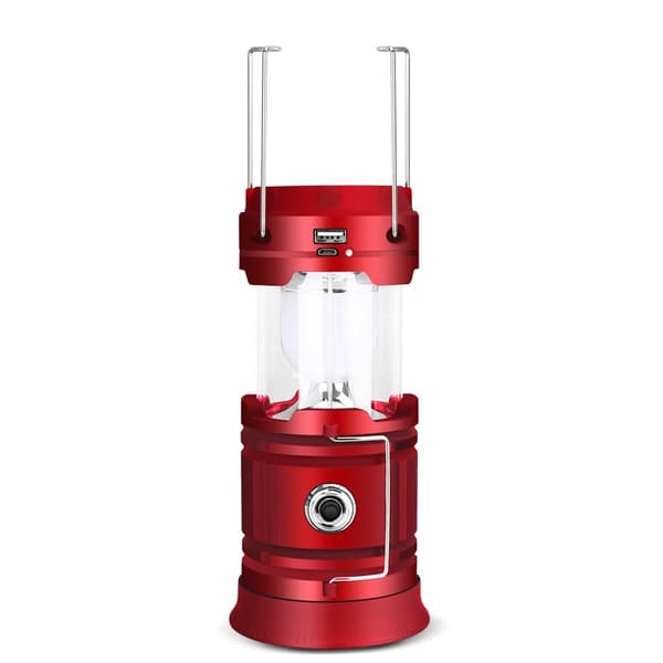 Utendørs LED campinglampe Bærbar USB oppladbar nødlampe (gløder rødt) qd